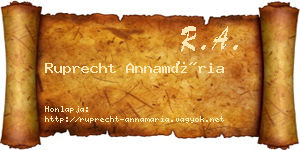 Ruprecht Annamária névjegykártya